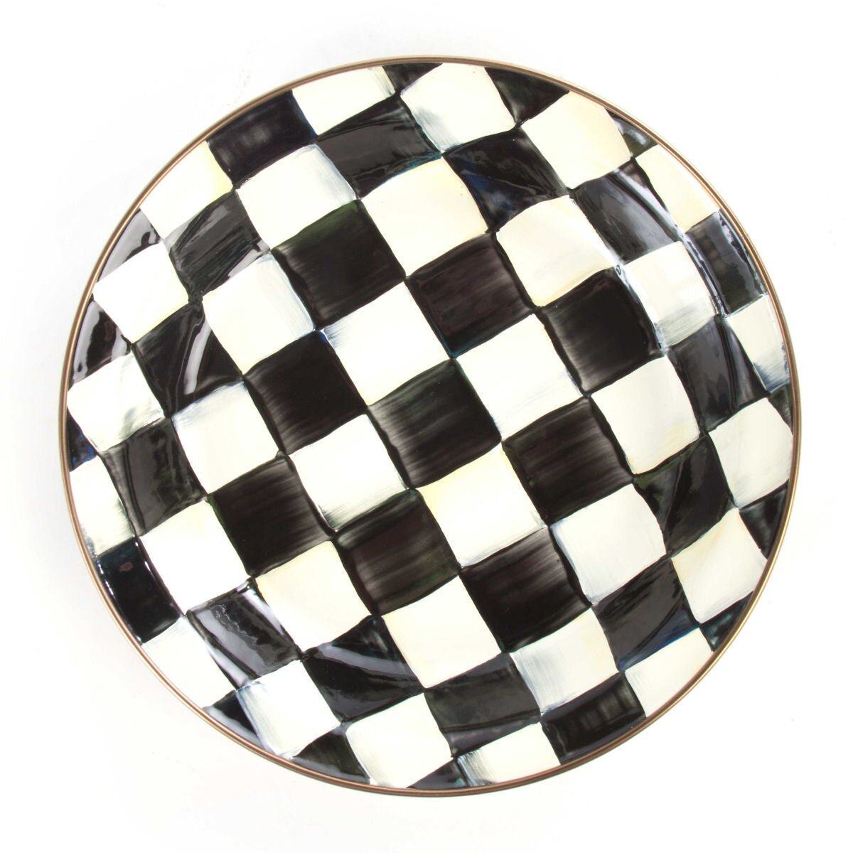Courtly Check Enamel Pie Plate