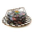 Black Flower Market Cake Carrier by MacKenzie-Childs