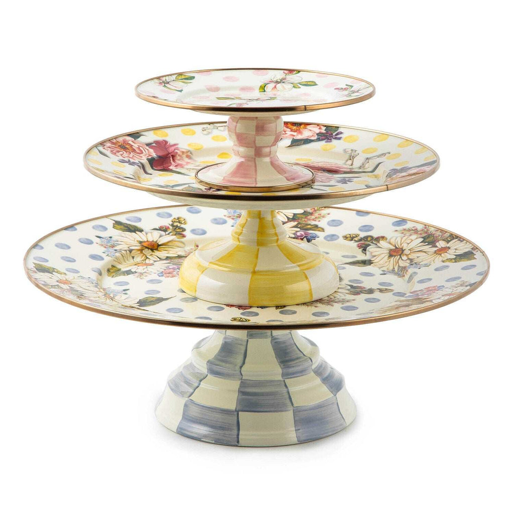 Wildflowers Blue Large Pedestal Platter