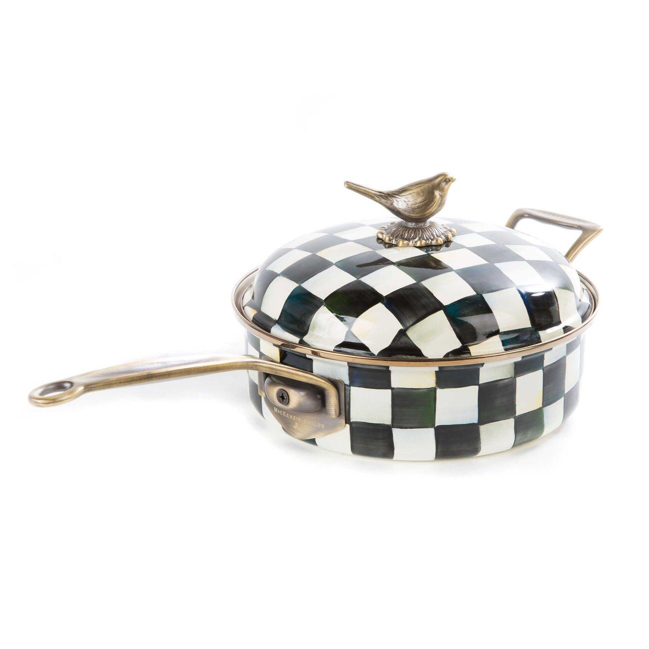Mackenzie-Childs Courtly Check Enamel 3 Qt. Saute Pan