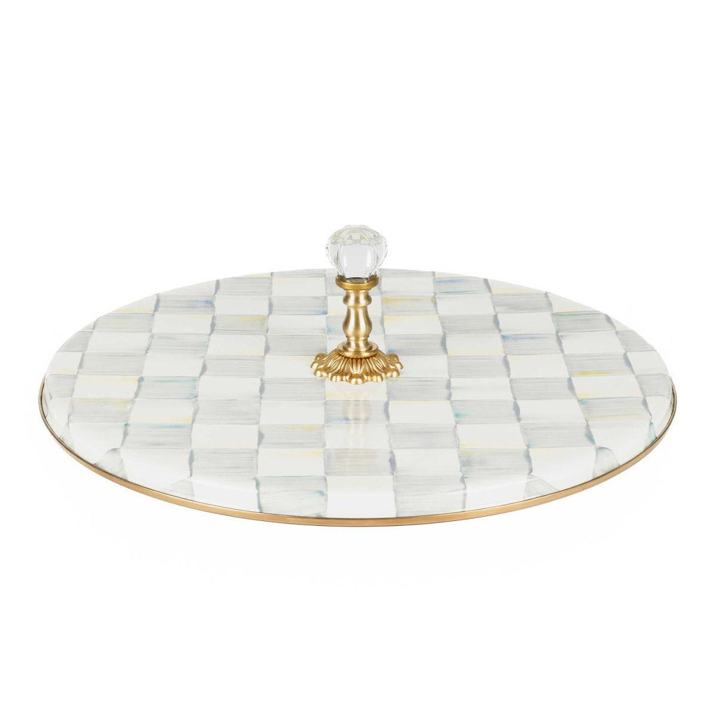 Sterling Check Enamel Cheese Course - Serveware